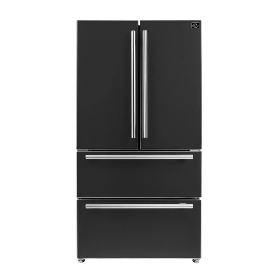 Black Refrigerator with Silver Handles S88274