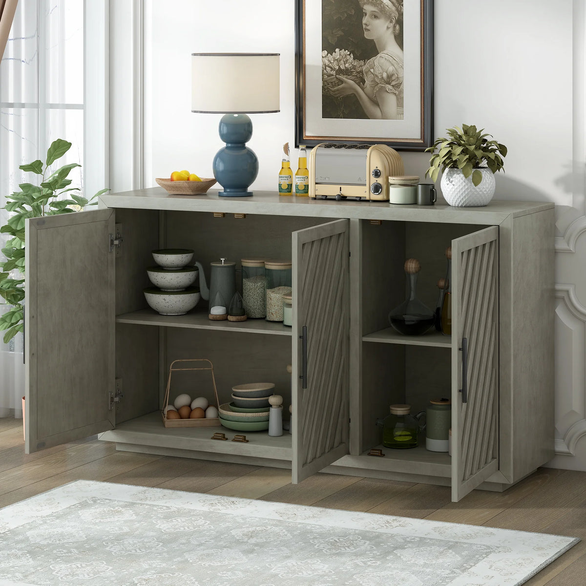3 Doors Vintage Sideboard Cabinet A428