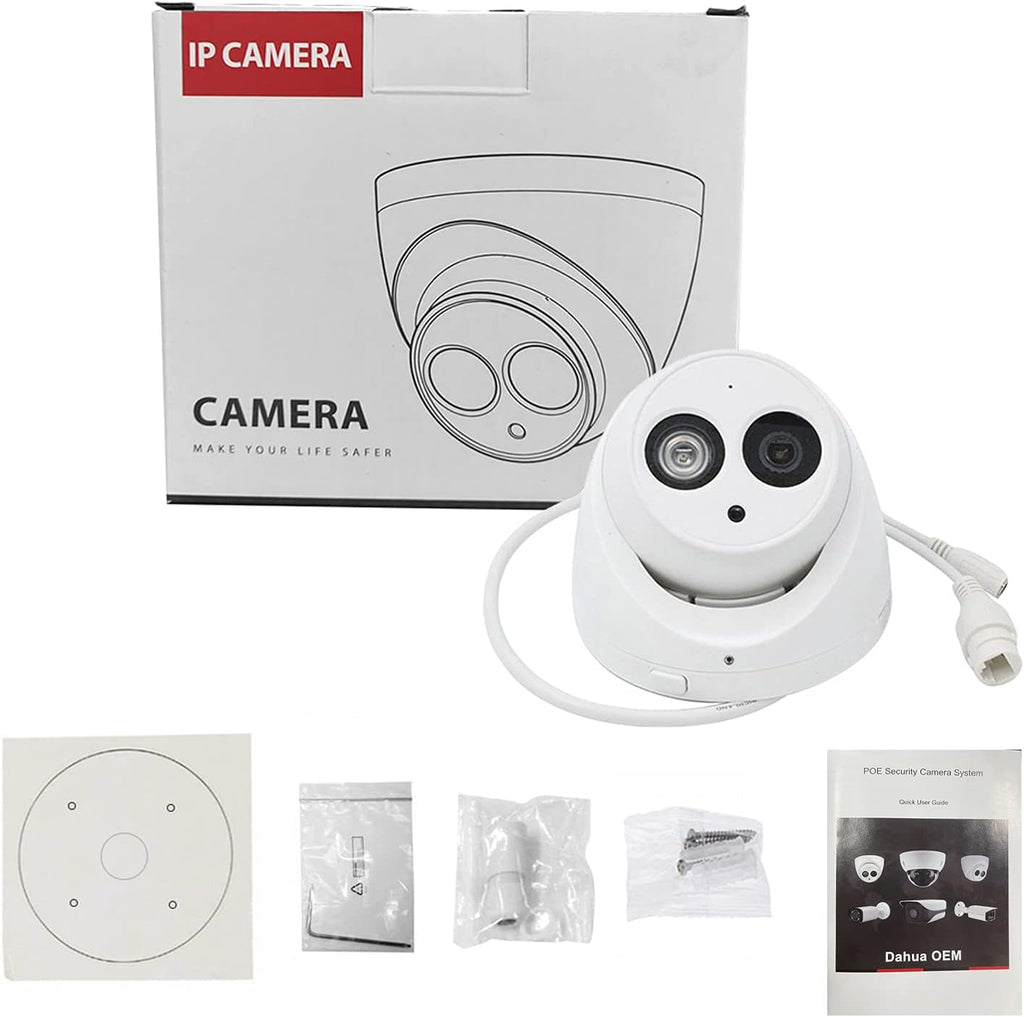 6MP PoE Outdoor Dome IP Camera with 2.8mm Lens, Built-in Mic, 164ft Night Vision, IP67 Waterproof P443363