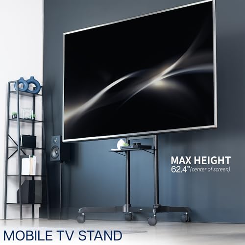 Black Rolling TV Cart for 32 to 83 inch Screens up to 110 lbs A950971