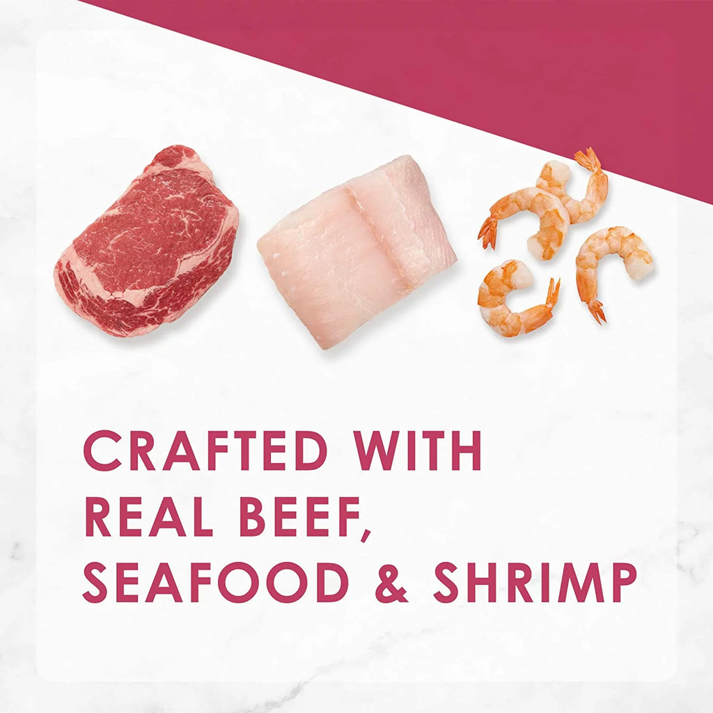 Filet Mignon Flavor With Real Seafood & Shrimp Dry Cat Food, 7 lb (Pack of 2) H83098