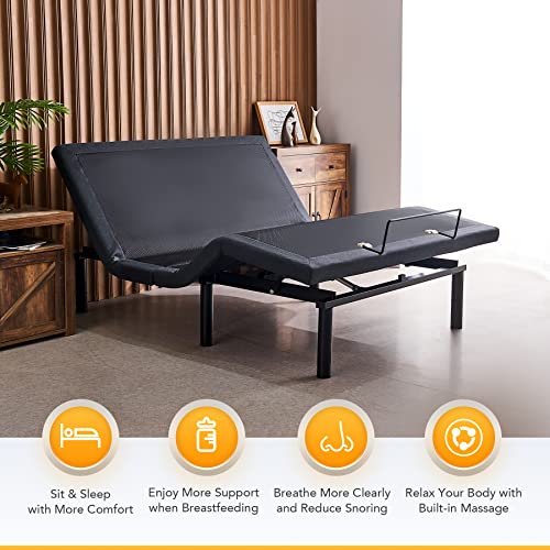 Queen Size Motorized Adjustable Bed Frame with Remote Control E7074