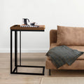 C Shaped Side Table with Coffee Top, 27 Inches B535392