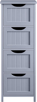 Gray Wood Bathroom Floor Cabinet with 4 Drawers E9303
