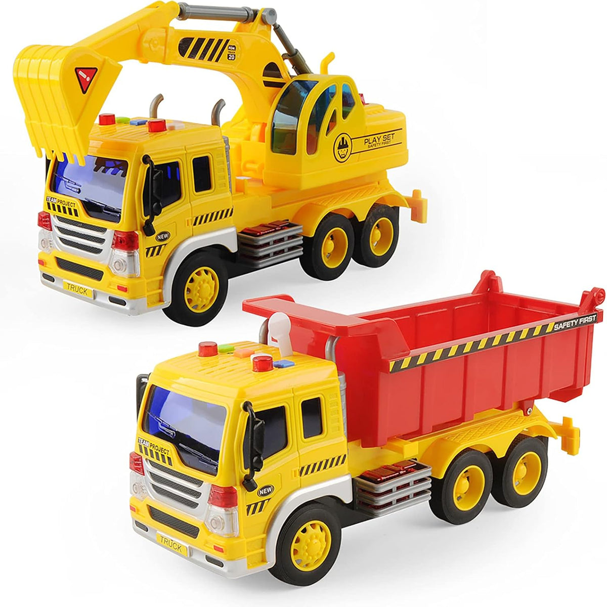 Set of 2 Excavator Dump Truck Toy R4682