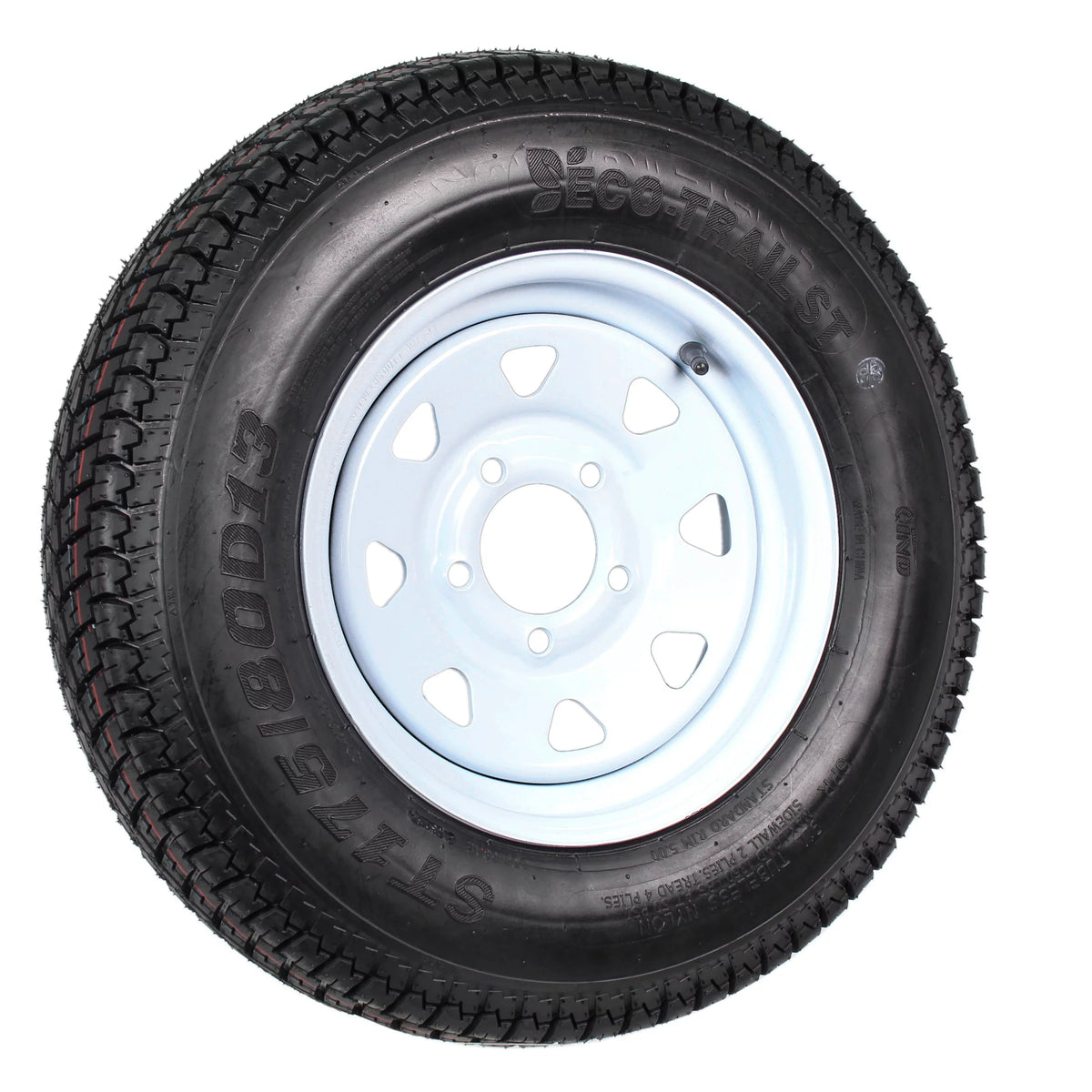 Trailer Tire Rim ST175/80D13 5 Lug White Spoke K60438