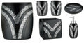 Black 6 Piece Bathroom Accessory Set O31588