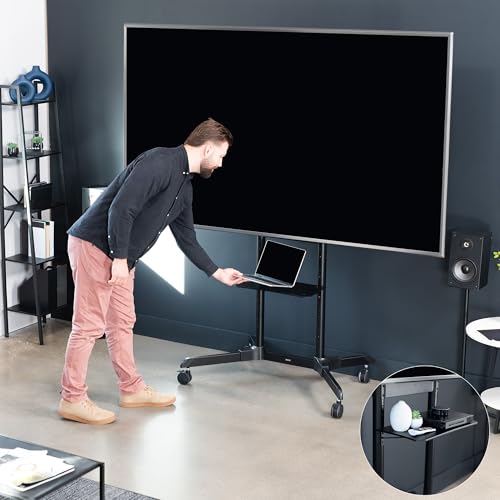 Black Rolling TV Cart for 32 to 83 inch Screens up to 110 lbs A950971