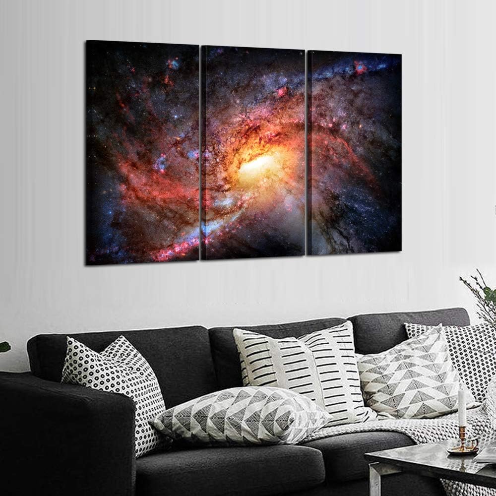3 Piece Stretched Framed Canvas Wall Art Starry Night Sky 16x32inchx3pcs X8118