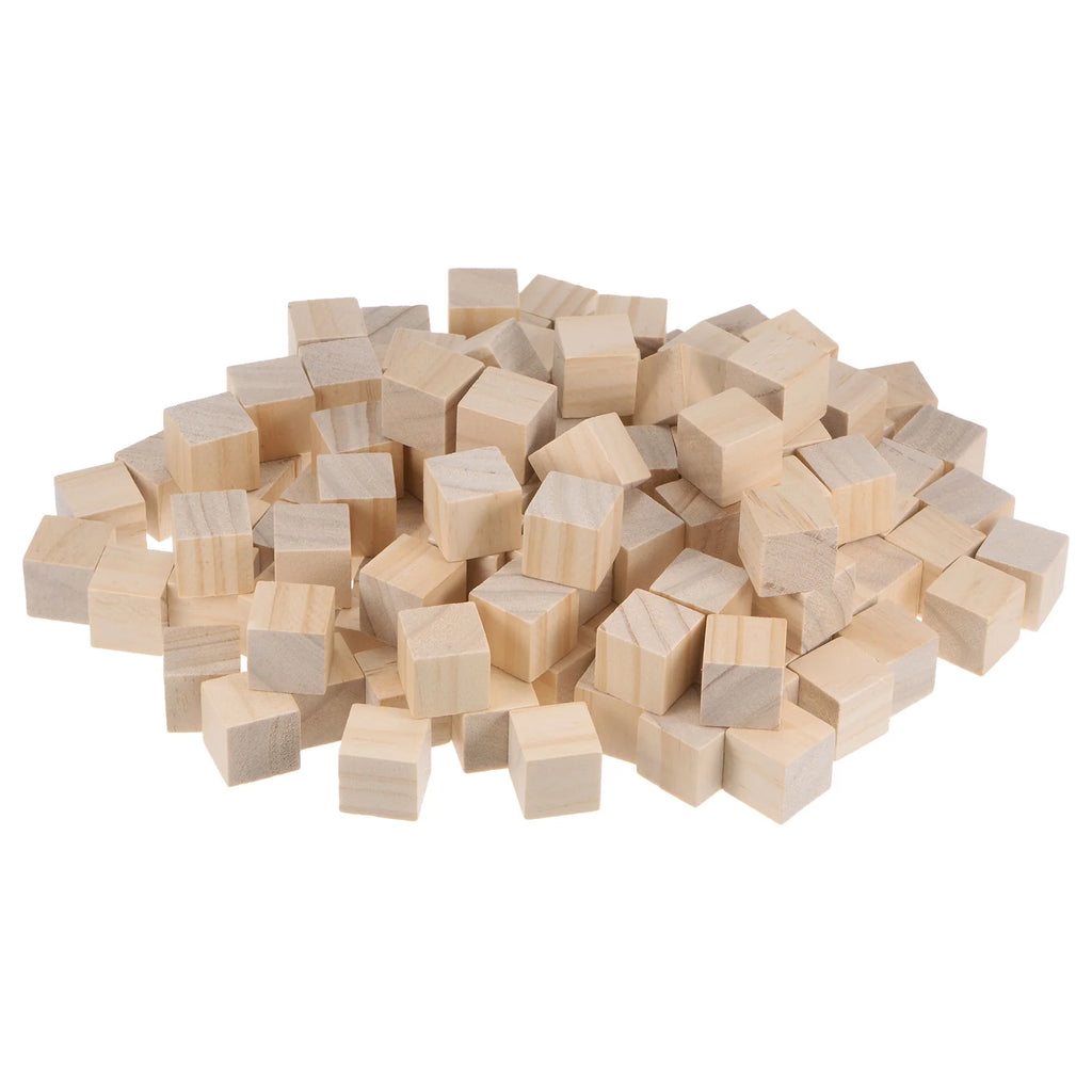 3/4 Inch Unfinished Pine Wood Blocks, 150 Pack G477