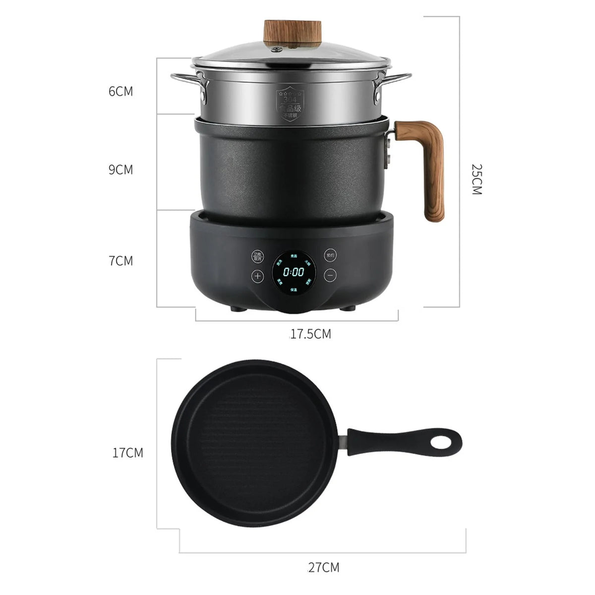 Nonstick Electric Cooker Warmer 600W Y20818