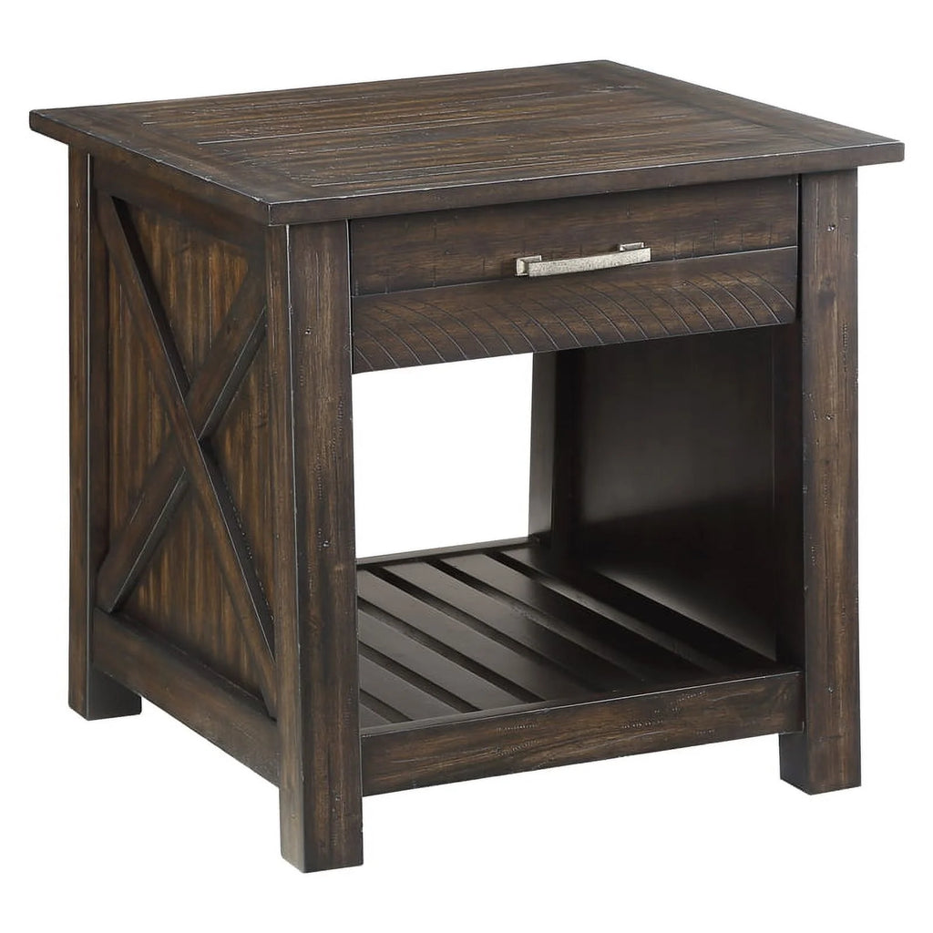 Wood End Table in Dark Brown H653926