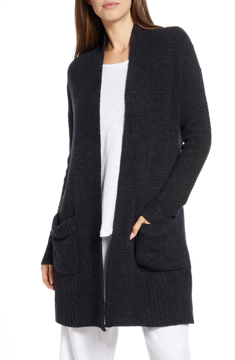 Black CozyChic Lite Long Weekend Cardi F6799