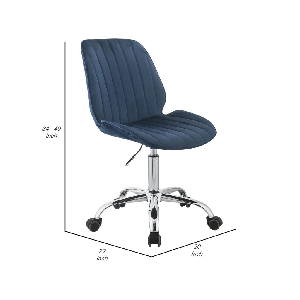 Blue and Chrome Adjustable Office Chair B162