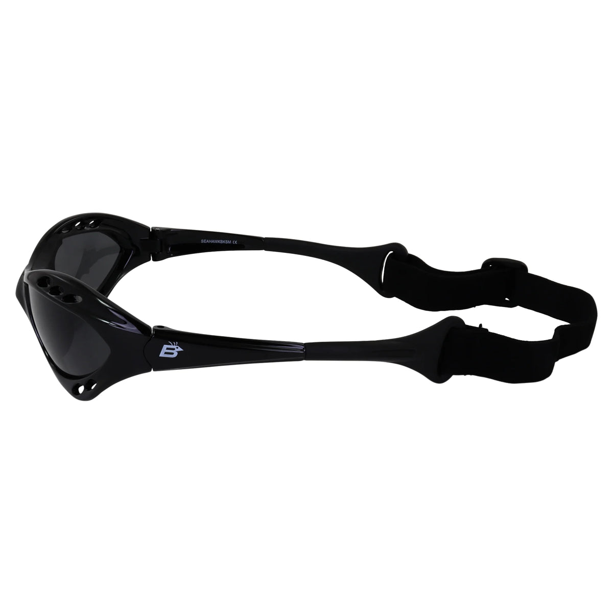 3 Pairs Padded Polarized Sunglasses with Strap Black Frame Smoke Blue & Green Mirror Lenses U491