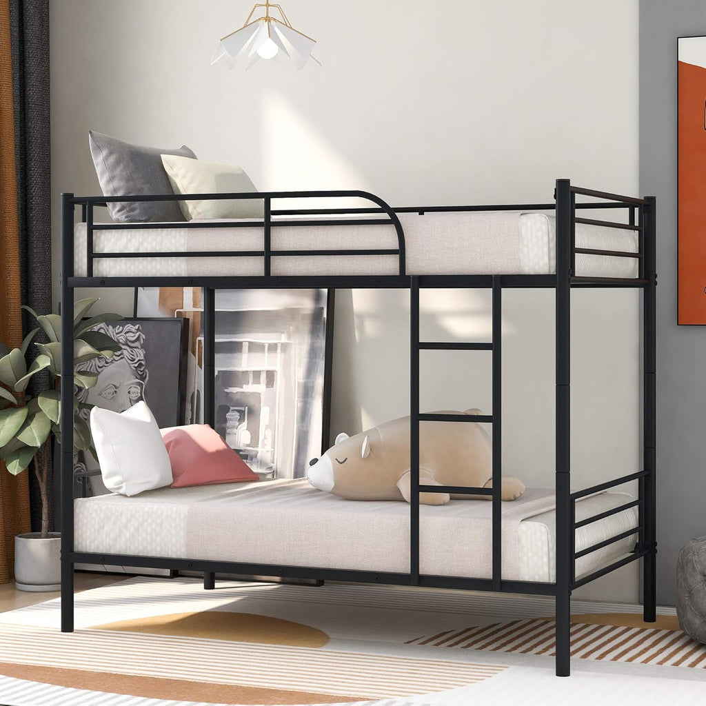 Metal Bunk Bed with Trundle, Black P262375
