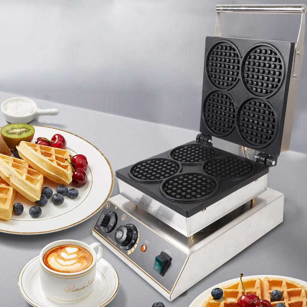 4pcs Round Belgian Waffle Maker Non Stick 110V 1750W M991
