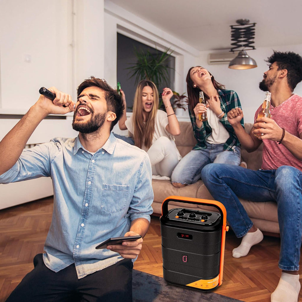 Rechargeable Portable Bluetooth Karaoke Machine with Microphone W884132