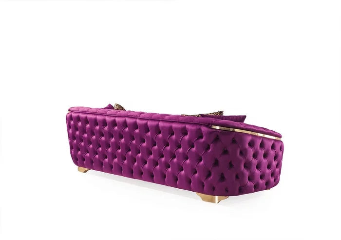 Purple Velvet Sofa & Loveseat Q7356