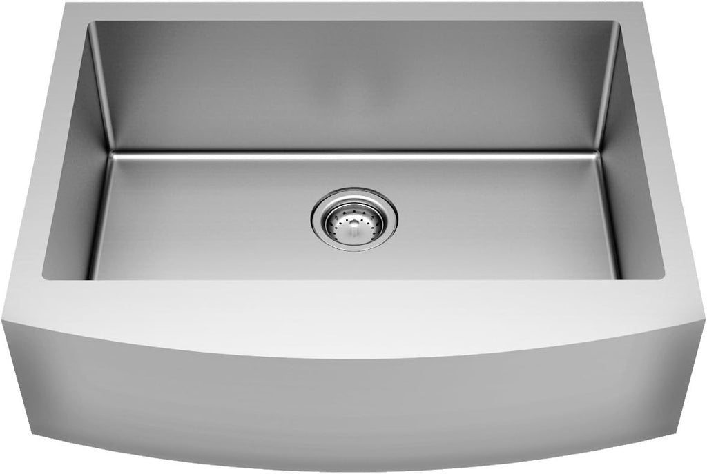33X22-Inch Stainless Steel Apron Sink with Grid and Drain Y5187
