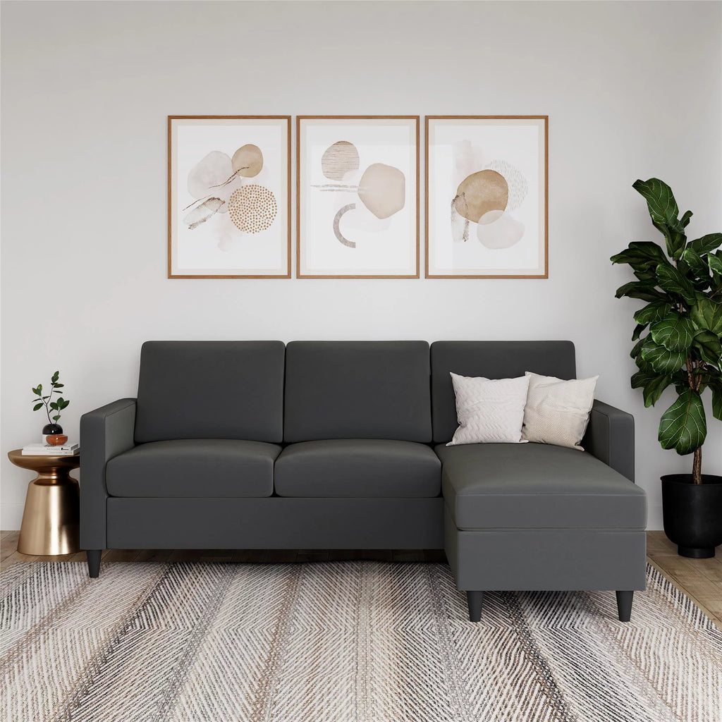 Beige Linen Reversible Sectional Sofa G543416