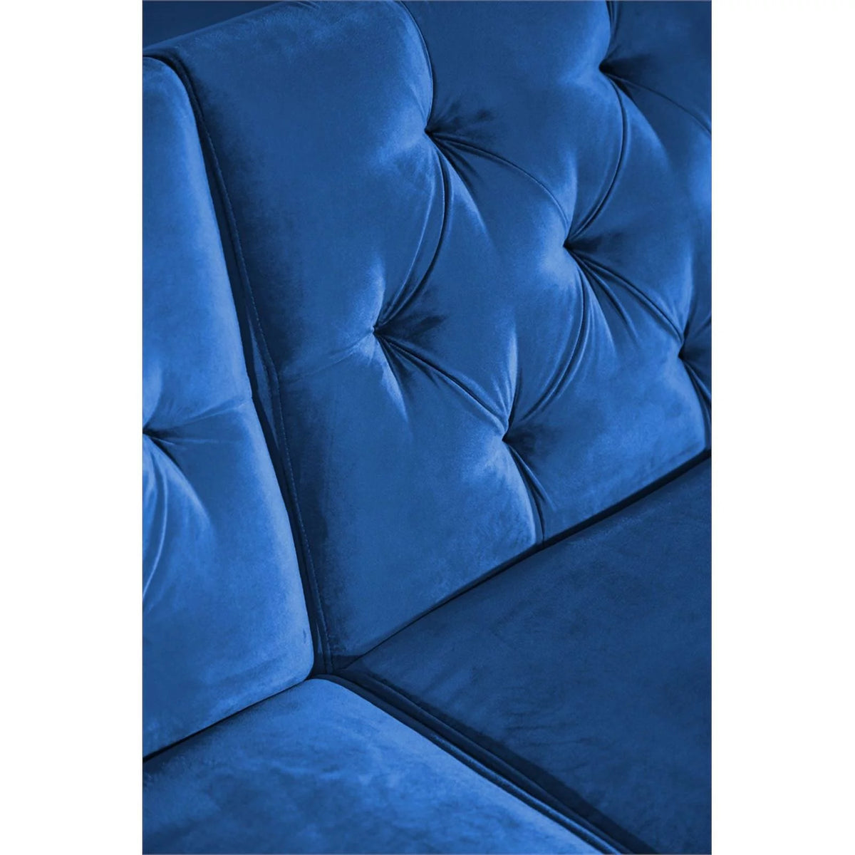 Blue Velvet Convertible Sofa Bed A9106