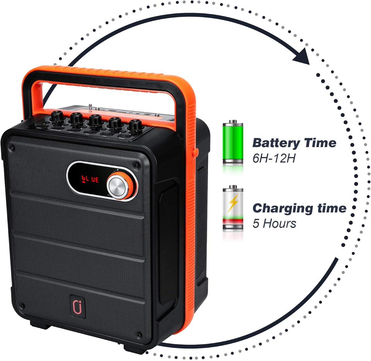 Rechargeable Portable Bluetooth Karaoke Machine with Microphone W884132