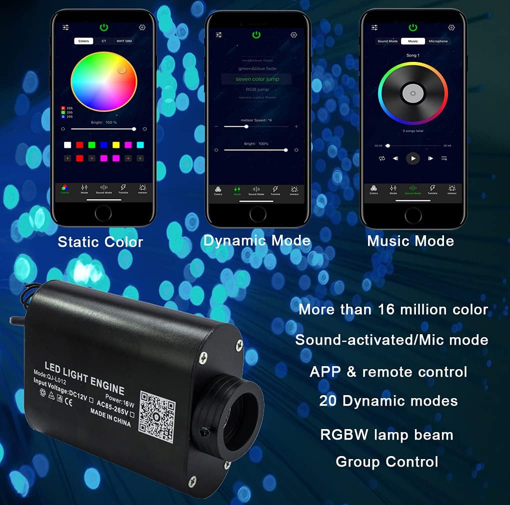 Bluetooth Fiber Optic Light Kit with Remote Control Pack of 2 S62996