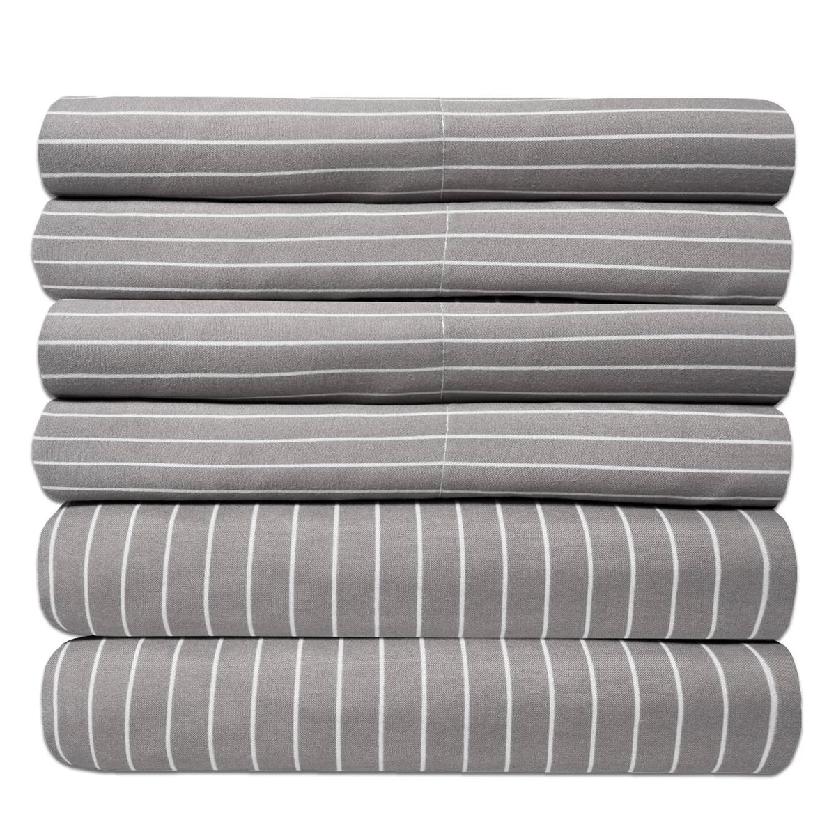 California King White Pinstripe Bed Sheet Set W443