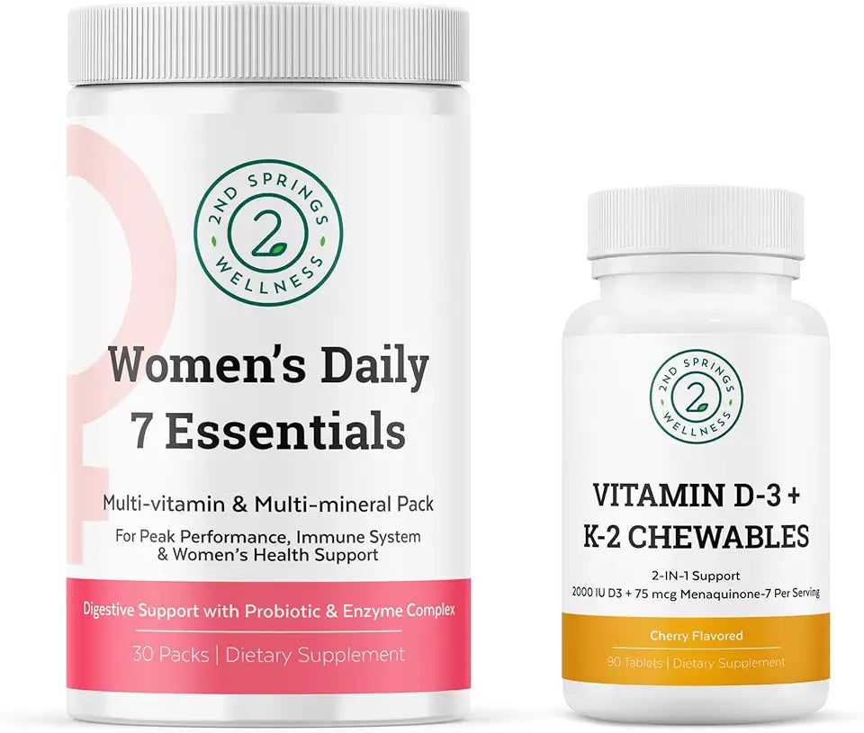 Women's Daily 7 Essentials & Vitamin D3 + K2 Chewables Bundle H49201
