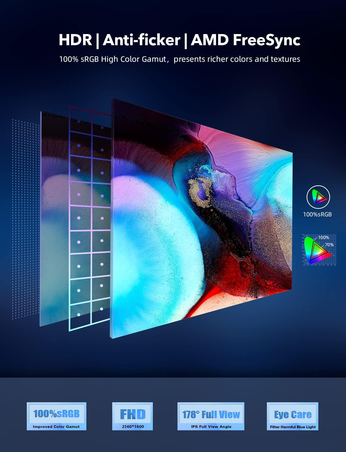 13.3'' 2560×1600 IPS USB C Portable Monitor A8643