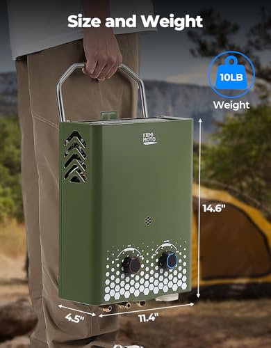 Propane Tankless Water Heater, 1.32 Gpm 34000 BTU Portable Y682