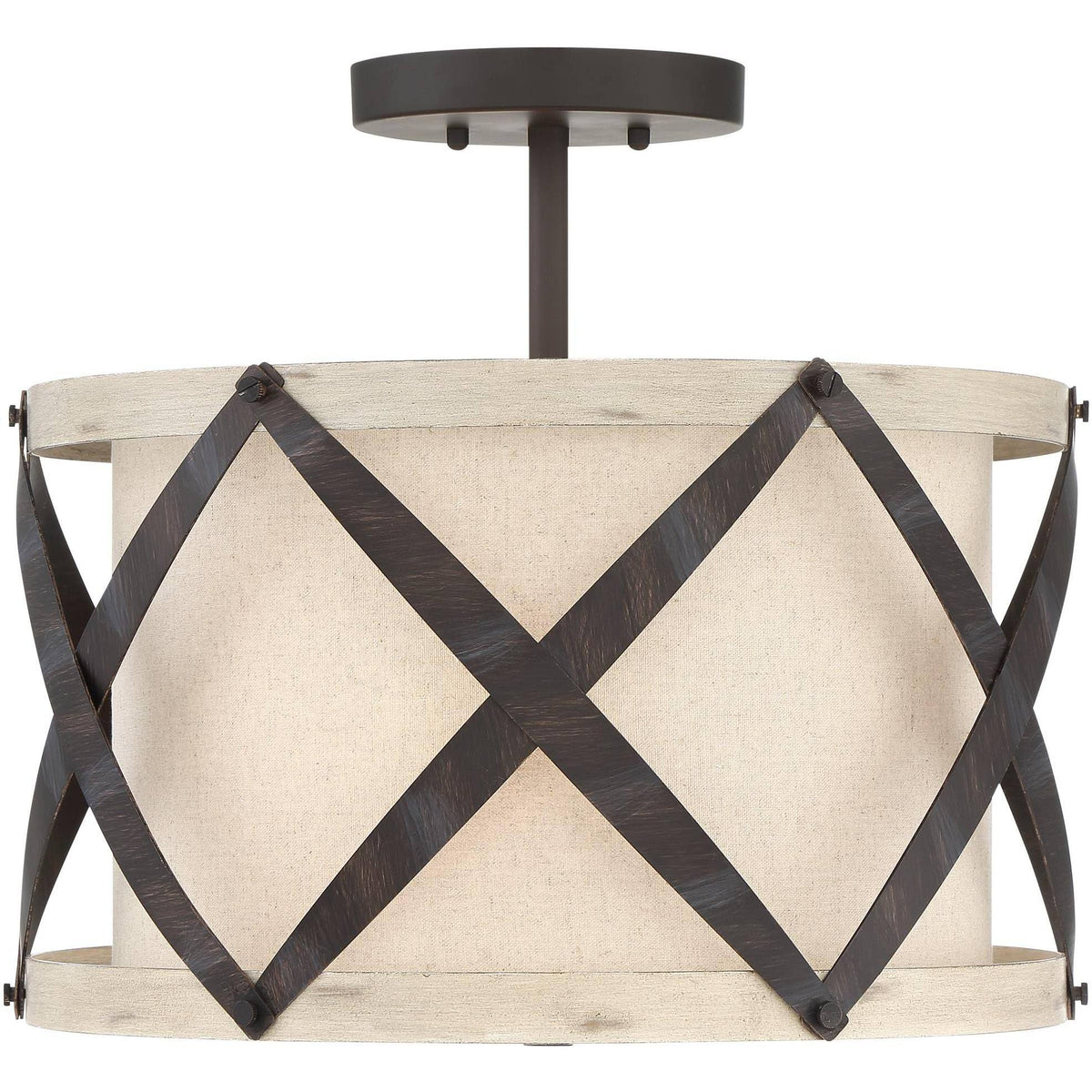 Bronze and Wood Ceiling Light S782