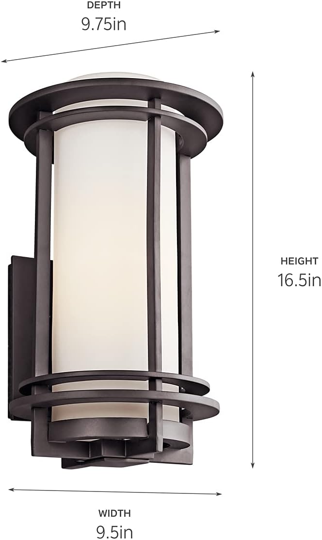 1 Light Outdoor Wall Light with Satin Etched Opal Glass in Architectural Bronze N7473