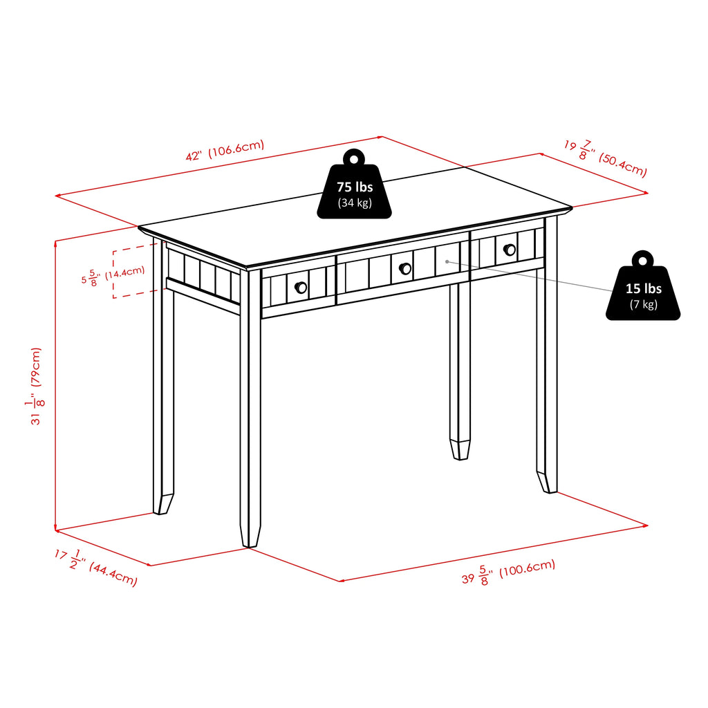 Traditional Writing Desk, Coffee Finish G4920