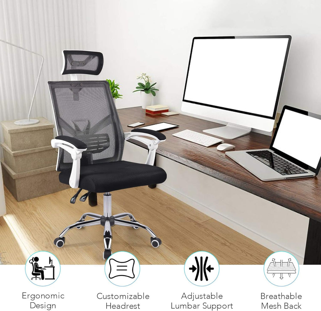Black Ergonomic Mesh Office Chair with Lumbar Support P392204