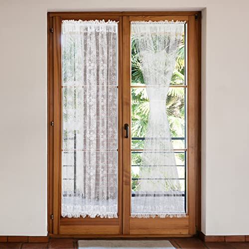 White Semi Sheer Voile Curtains 72 Inches 2 Pieces W187