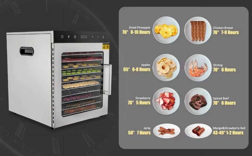 10-Tray Stainless Steel Food Dehydrator V2431