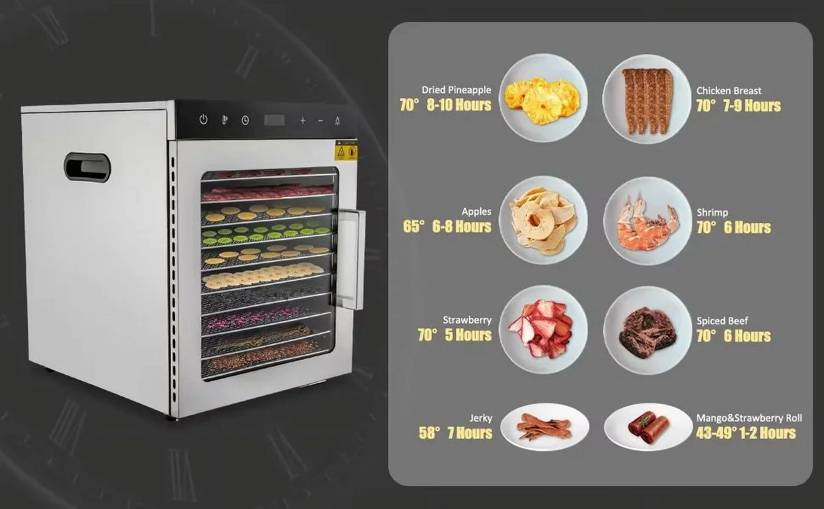 10-Tray Stainless Steel Food Dehydrator V2431