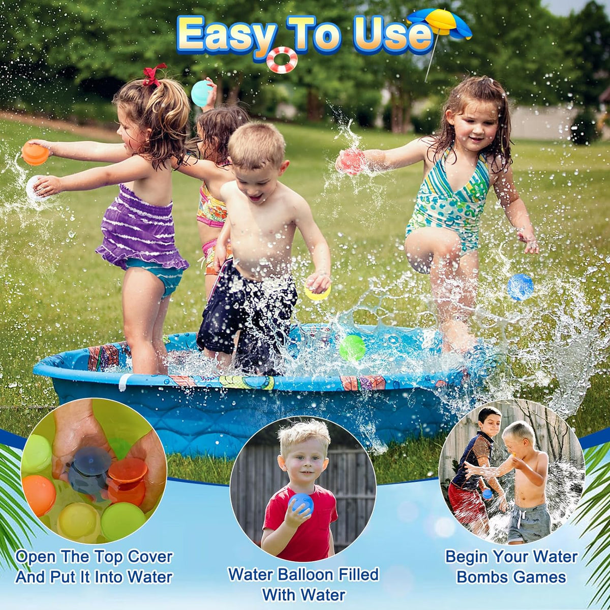 24 PCS Reusable Water Balloons with Mesh Bag H3701