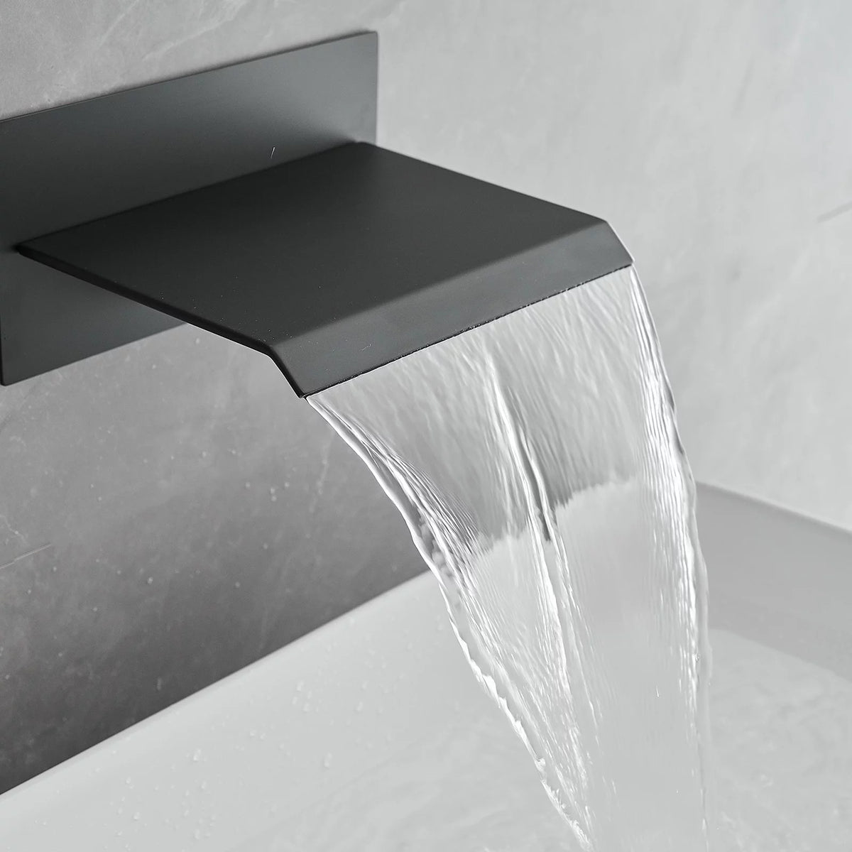 Wall Mount Waterfall Bathroom Faucet Matte Black V186