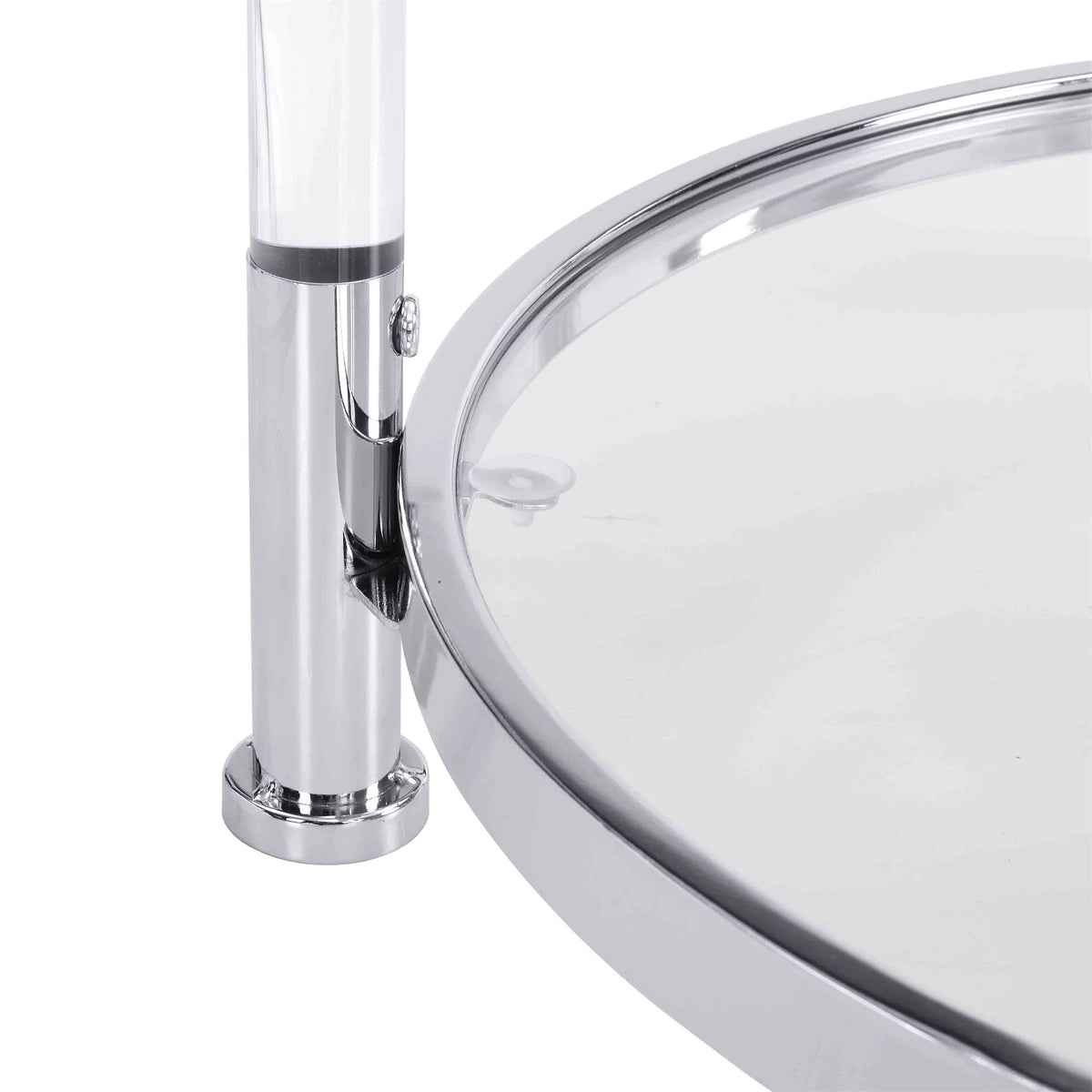 22" Round Acrylic Coffee Table with Metal Legs W382380