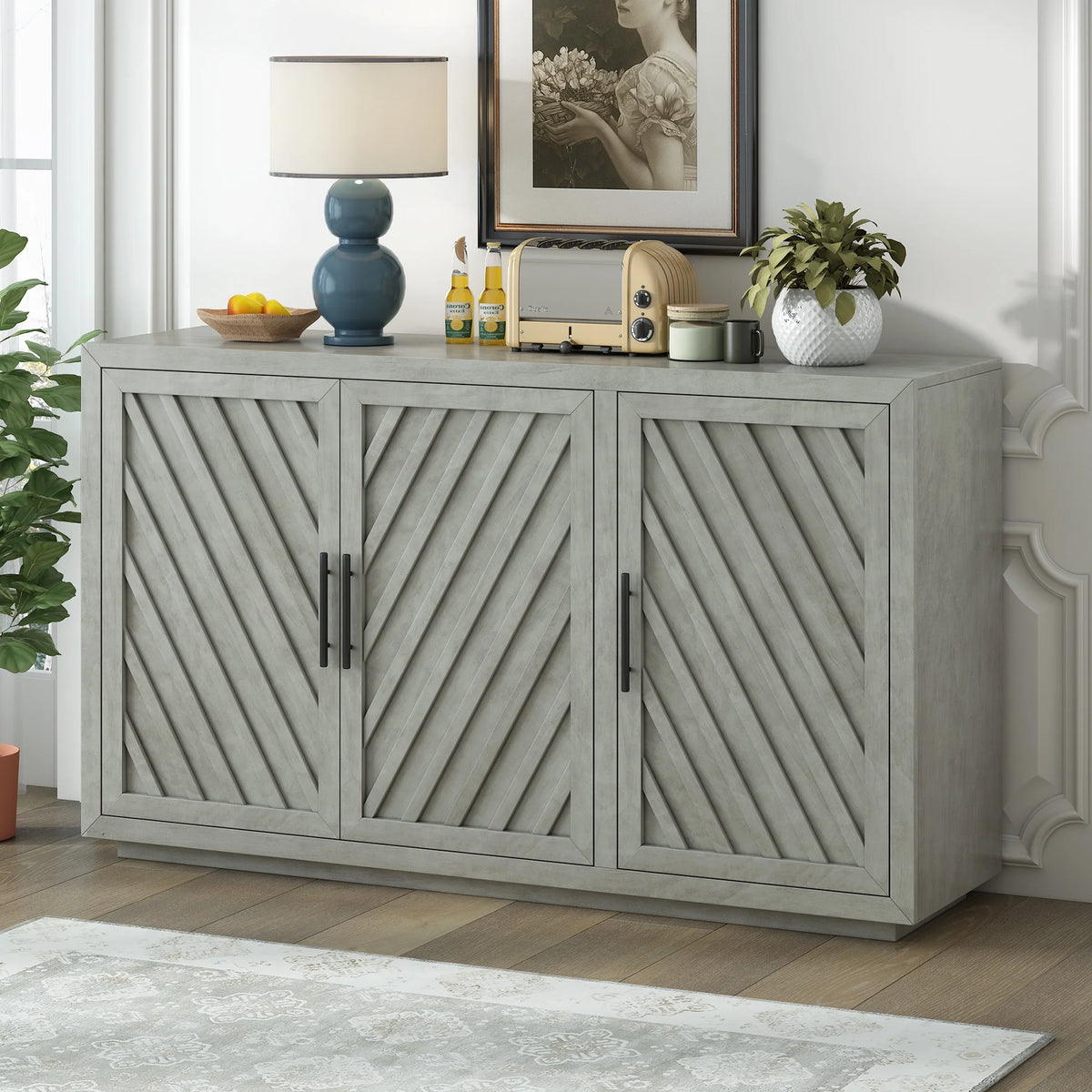 3 Doors Vintage Sideboard Cabinet A428