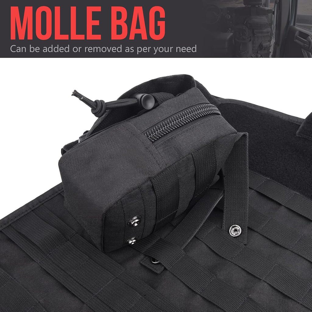Tactical Car Seat Back Organizer with 6 Detachable Pockets Pack of 2 A4695