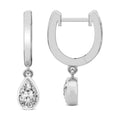 1 Carat Pear Shape Lab Grown Diamond Dangle Earring in 14K White Gold A559