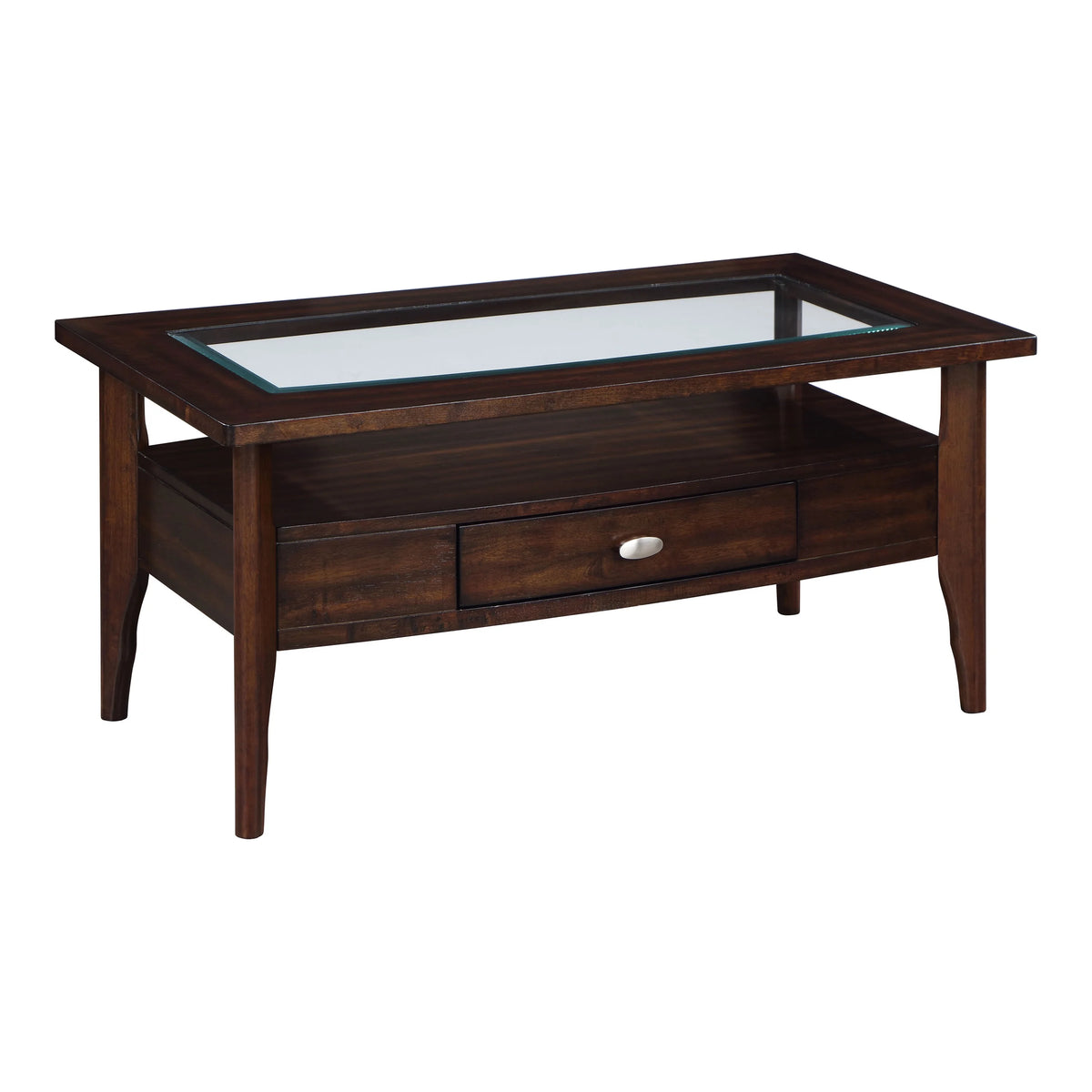 Dark Walnut 1-Drawer Wood Coffee Table H239