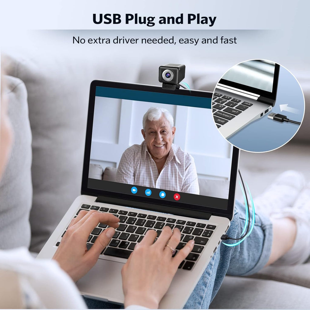 3 in 1 1080P 60FPS Webcam with Microphone and Speaker B58043