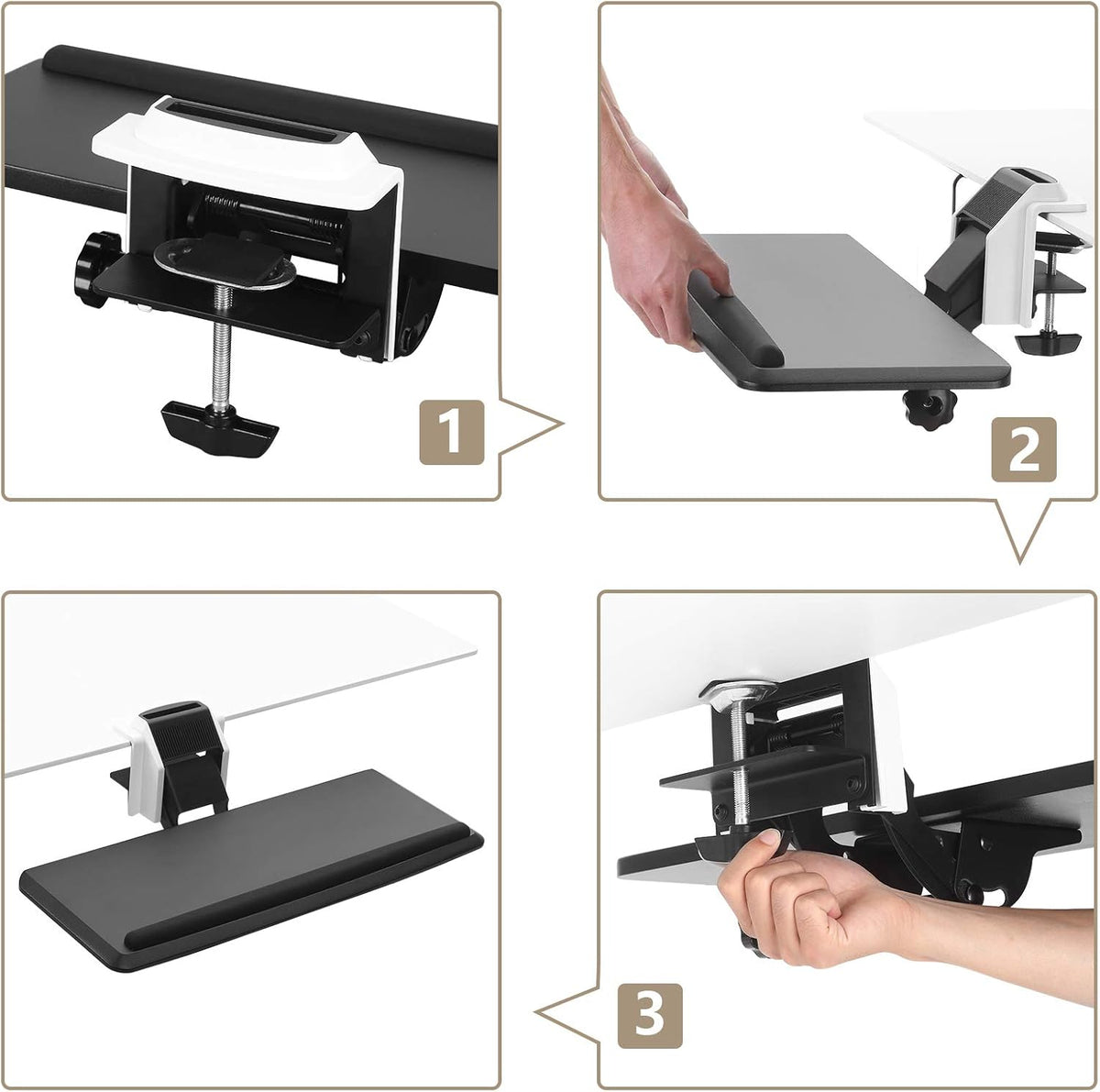 Adjustable Keyboard Tray with C Clamp Mount C8597
