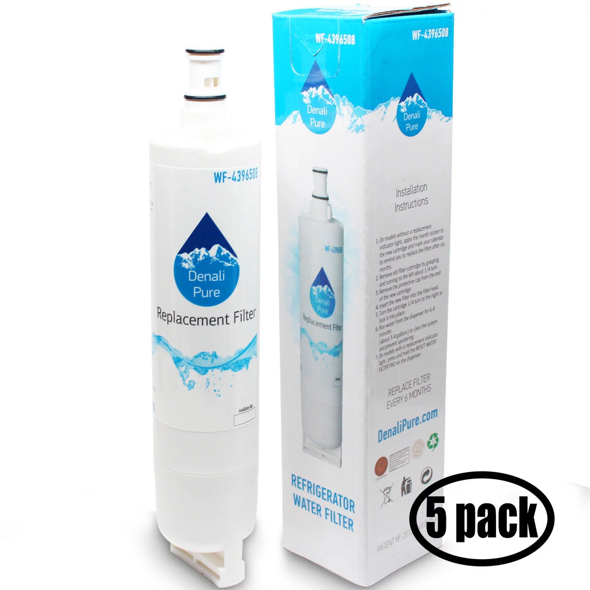 5-Pack Refrigerator Water Filter Cartridge A873798