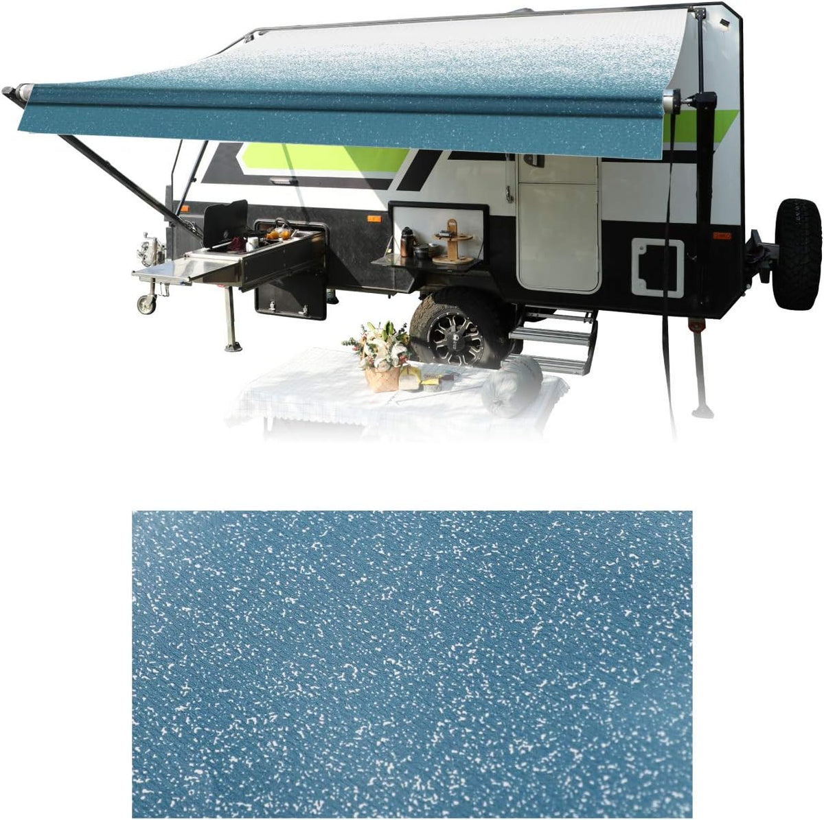 RV Awning Fabric Replacement Gray Vinyl J5485
